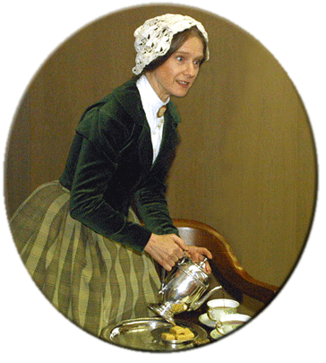 Frontczak as Shelley Pouring Tea
